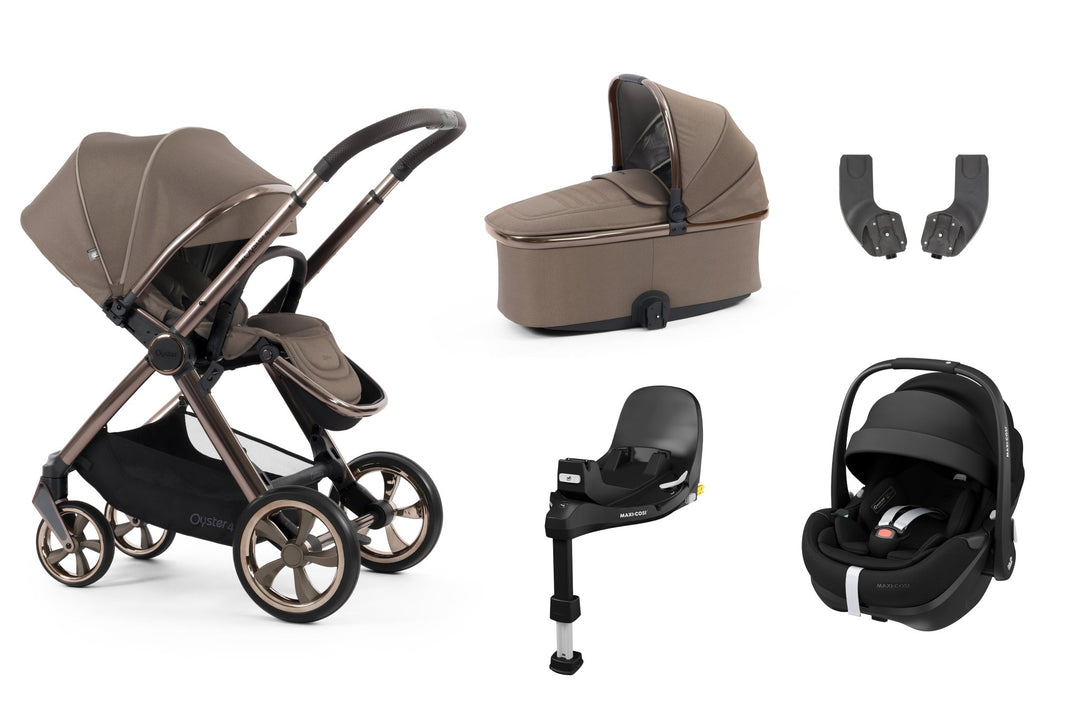 Babystyle Oyster 4 Essential 5 Piece Maxi - Cosi Pebble 360 Pro2 Bundle - Mink - Pramsy