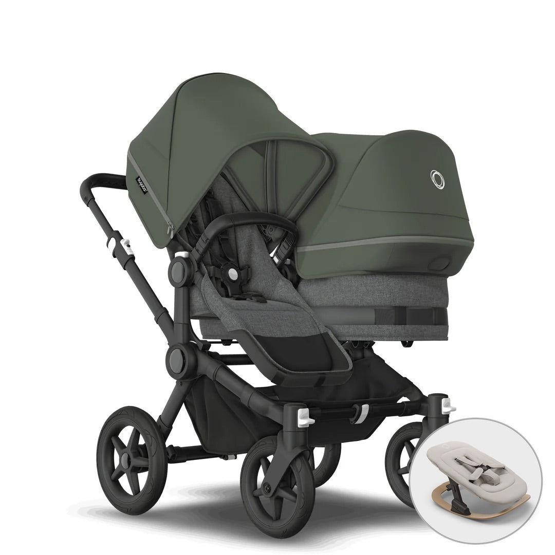 Bugaboo Donkey 5 Duo + FREE Newborn Rocker - Forest Green - Pramsy