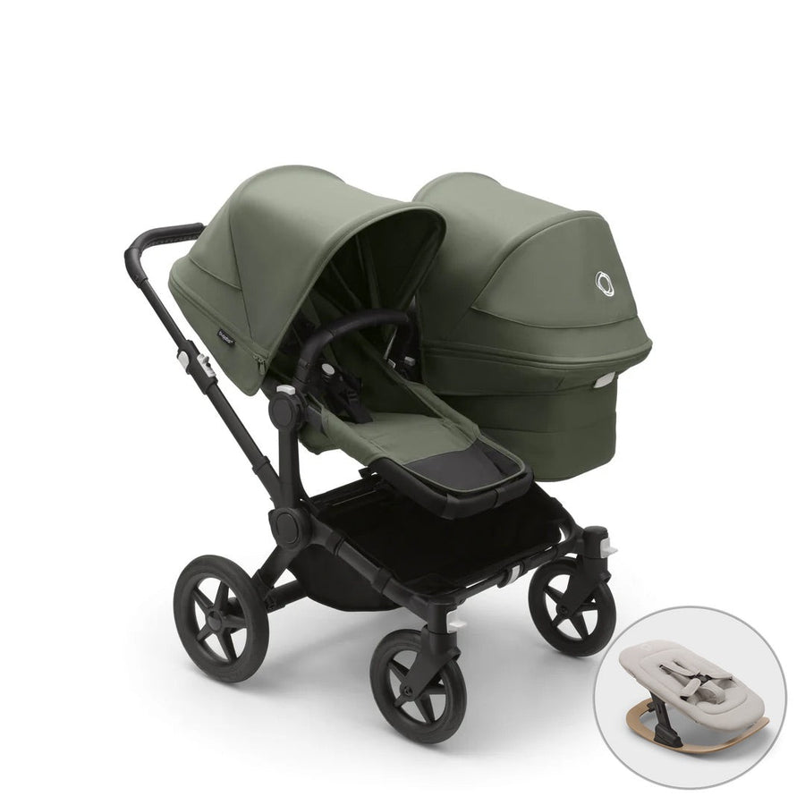 Bugaboo Donkey 5 Duo + FREE Newborn Rocker - Forest Green Complete - Pramsy