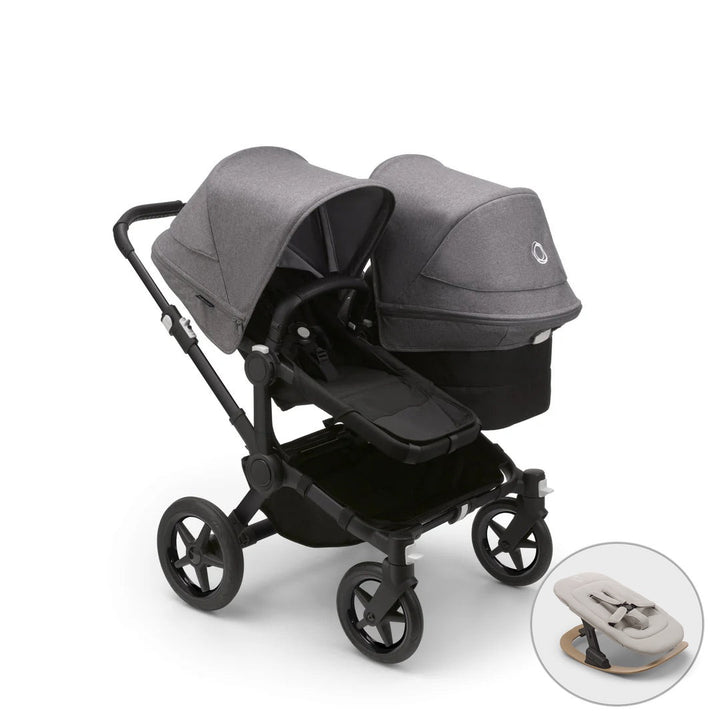 Bugaboo Donkey 5 Duo+ FREE Newborn Rocker - Grey Melange - Pramsy