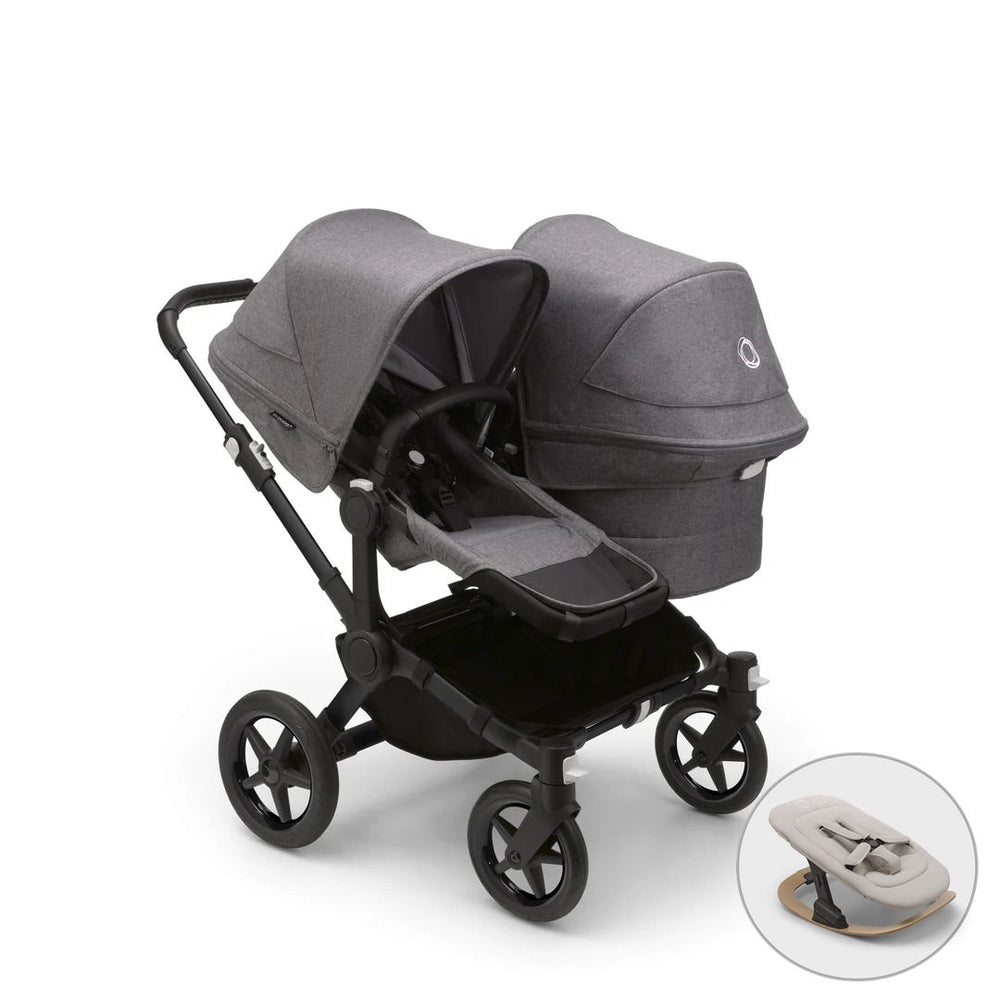 Bugaboo Donkey 5 Duo+ FREE Newborn Rocker - Grey Melange - Pramsy