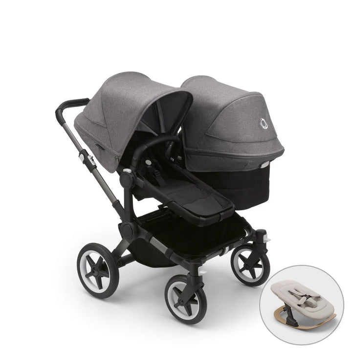 Bugaboo Donkey 5 Duo+ FREE Newborn Rocker - Grey Melange - Pramsy