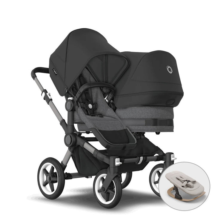 Bugaboo Donkey 5 Duo + FREE Newborn Rocker - Midnight Black - Pramsy