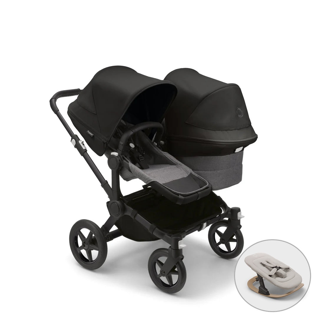 Bugaboo Donkey 5 Duo + FREE Newborn Rocker - Midnight Black - Pramsy