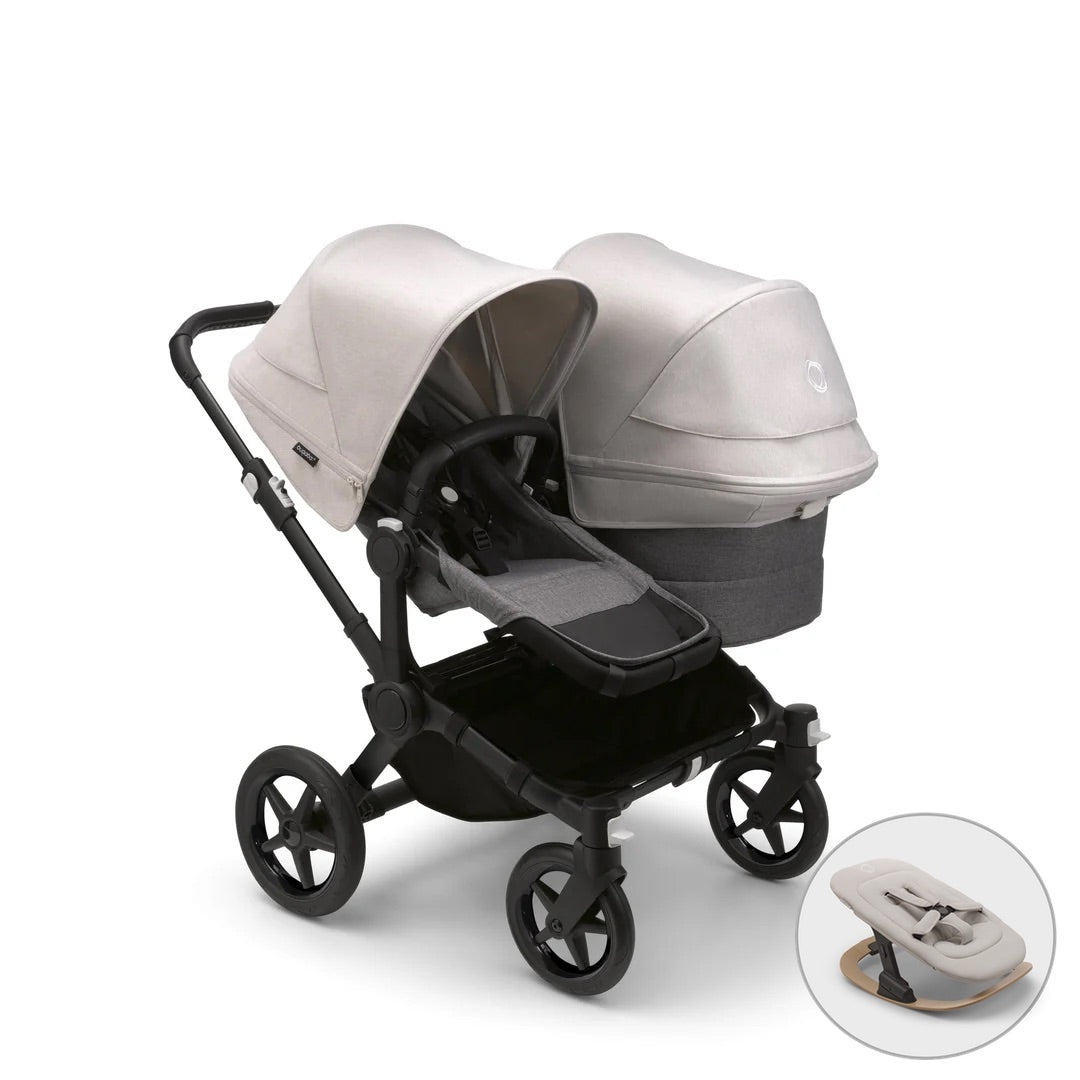 Bugaboo Donkey 5 Duo + FREE Newborn Rocker - Misty White - Pramsy