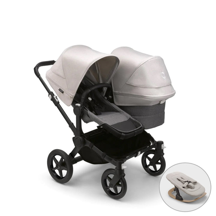 Bugaboo Donkey 5 Duo + FREE Newborn Rocker - Misty White - Pramsy
