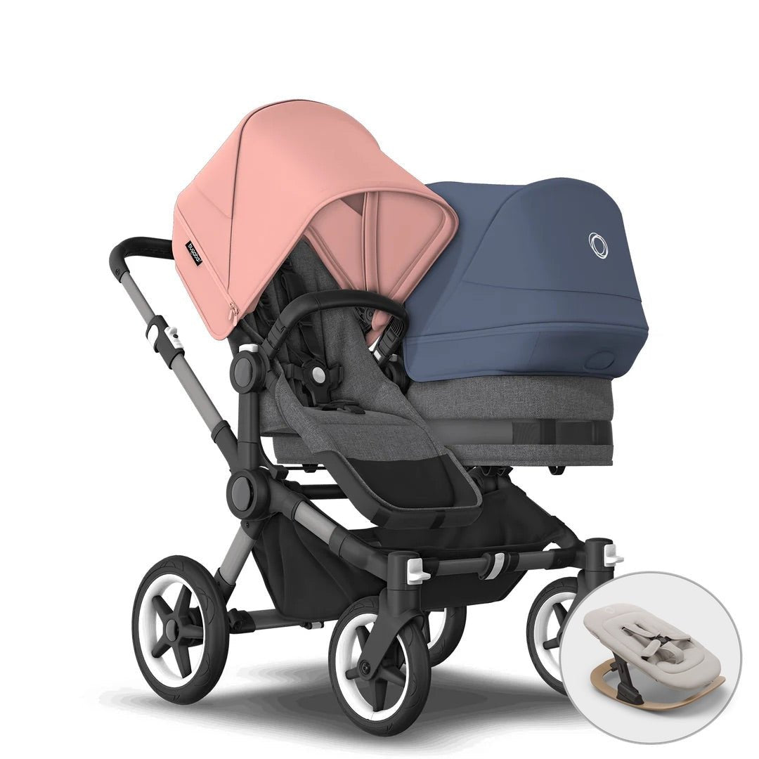 Bugaboo Donkey 5 Duo + FREE Newborn Rocker - Pink & Blue - Pramsy