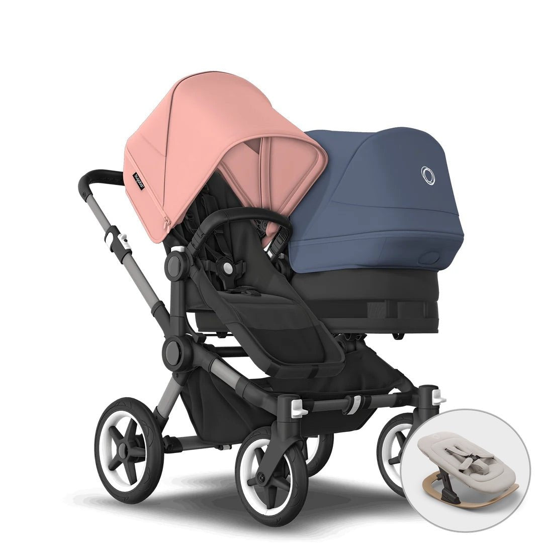 Bugaboo Donkey 5 Duo + FREE Newborn Rocker - Pink & Blue - Pramsy