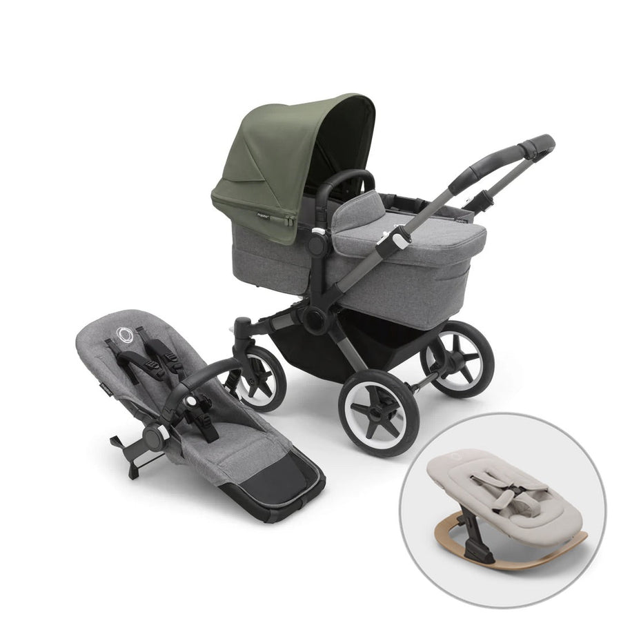 Bugaboo Donkey 5 Mono + FREE Newborn Rocker - Forest Green - Pramsy