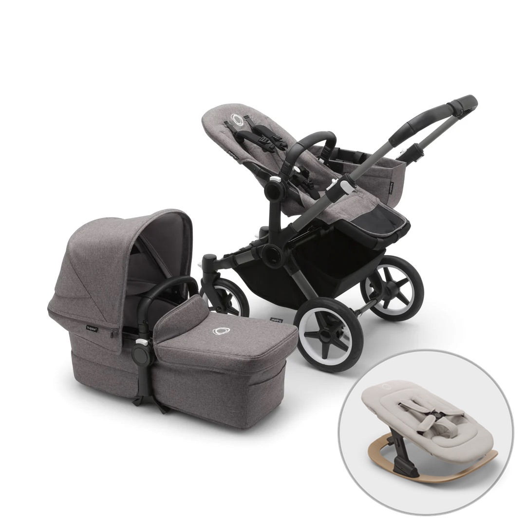 Bugaboo Donkey 5 Mono + FREE Newborn Rocker - Grey Melange - Pramsy