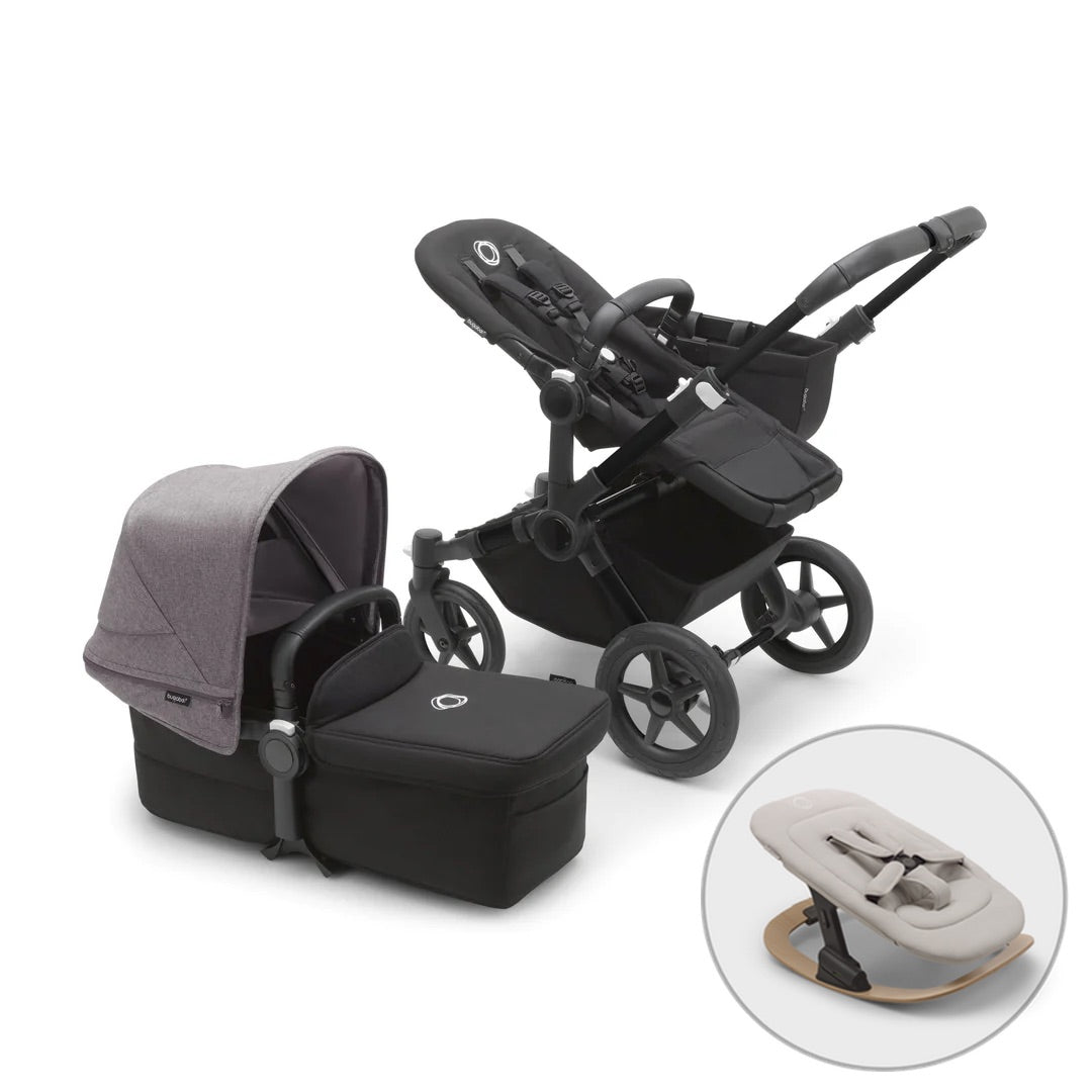 Bugaboo Donkey 5 Mono + FREE Newborn Rocker - Grey Melange - Pramsy