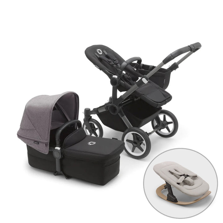 Bugaboo Donkey 5 Mono + FREE Newborn Rocker - Grey Melange - Pramsy