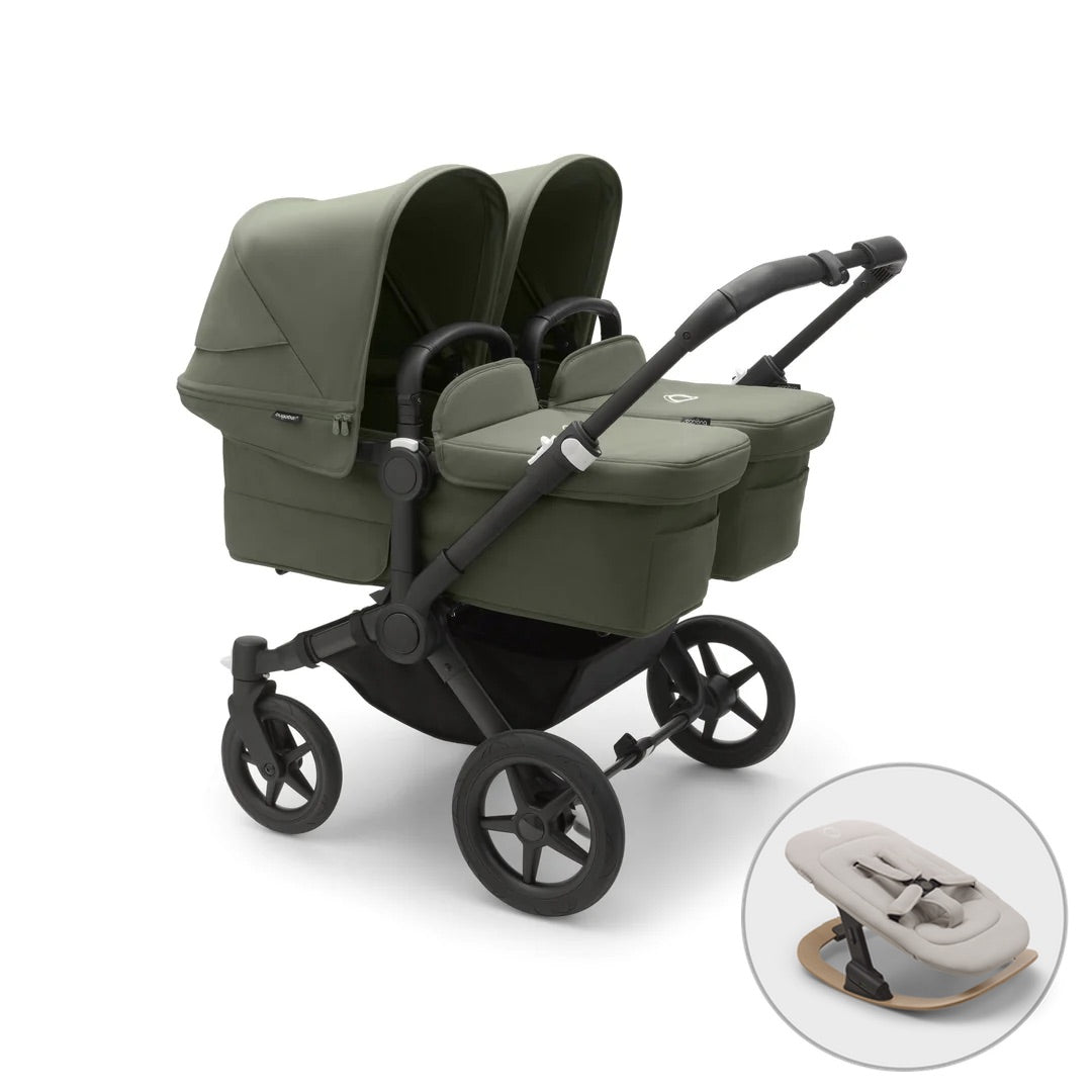 Bugaboo Donkey 5 Twin + FREE Newborn Rocker - Forest Green Complete - Pramsy