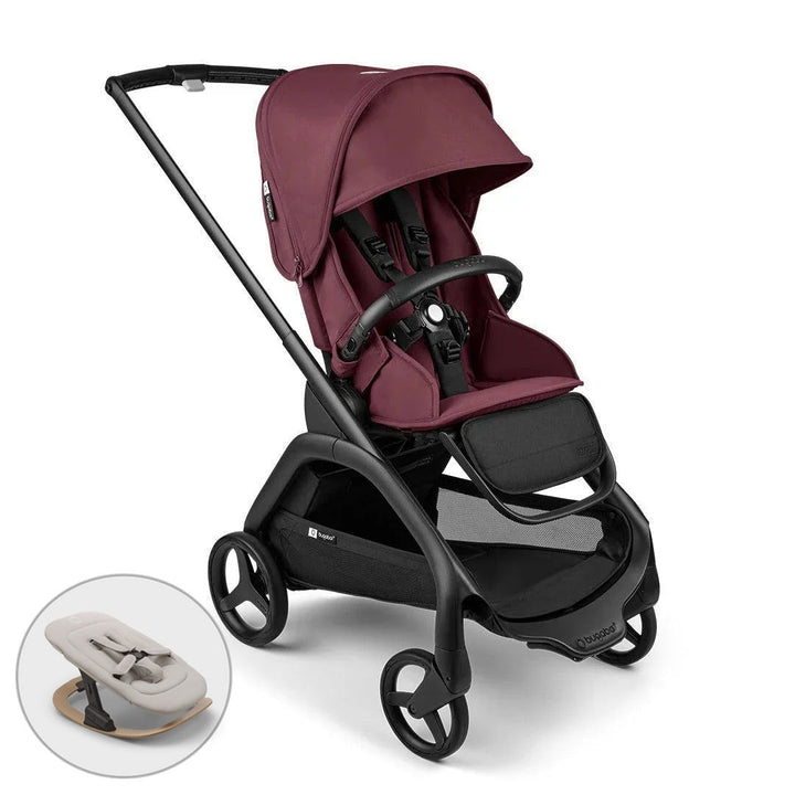 Bugaboo Dragonfly Complete + FREE Newborn Rocker - Dark Cherry - Pramsy