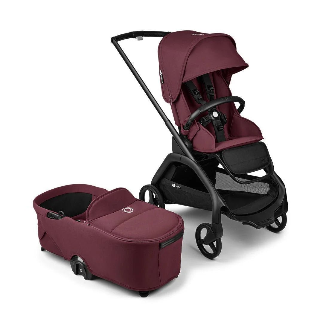 Bugaboo Dragonfly With Carrycot + Maxi - Cosi Pebble 360 Pro2 Bundle - Dark Cherry - Pramsy