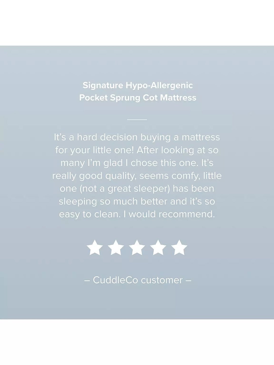 CuddleCo Signature Hypo - Allergenic Bamboo Pocket Sprung Cot Bed Mattress 140 x 70cm - Pramsy