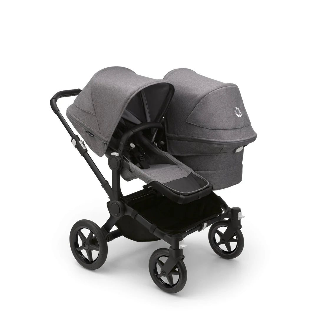 Refurbished Bugaboo Donkey 5 Duo - Grey Melange on Black Chassis - Pramsy