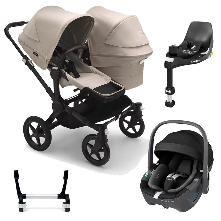 Bugaboo Donkey 5 Duo + Maxi-Cosi Pebble 360 Complete Bundle - Desert Taupe - Pramsy
