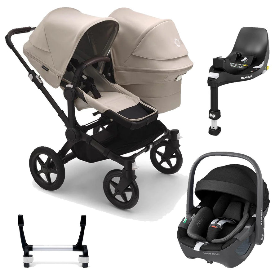Bugaboo Donkey 5 Duo + Maxi-Cosi Pebble 360 Complete Bundle - Desert Taupe - Pramsy