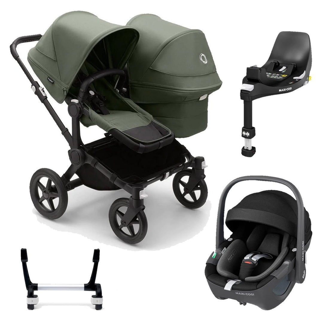 Bugaboo Donkey 5 Duo + Maxi-Cosi Pebble 360 Complete Bundle - Forest Green - Pramsy