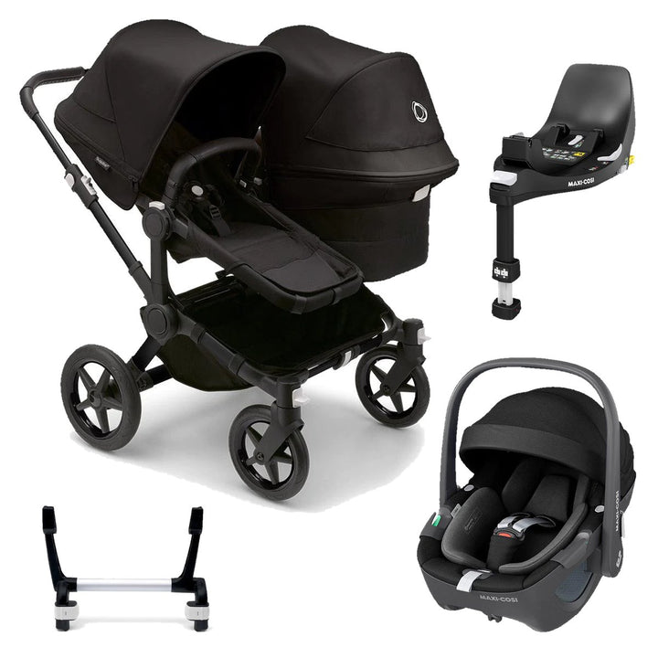 Bugaboo Donkey 5 Duo + Maxi-Cosi Pebble 360 Complete Bundle - Midnight Black - Pramsy