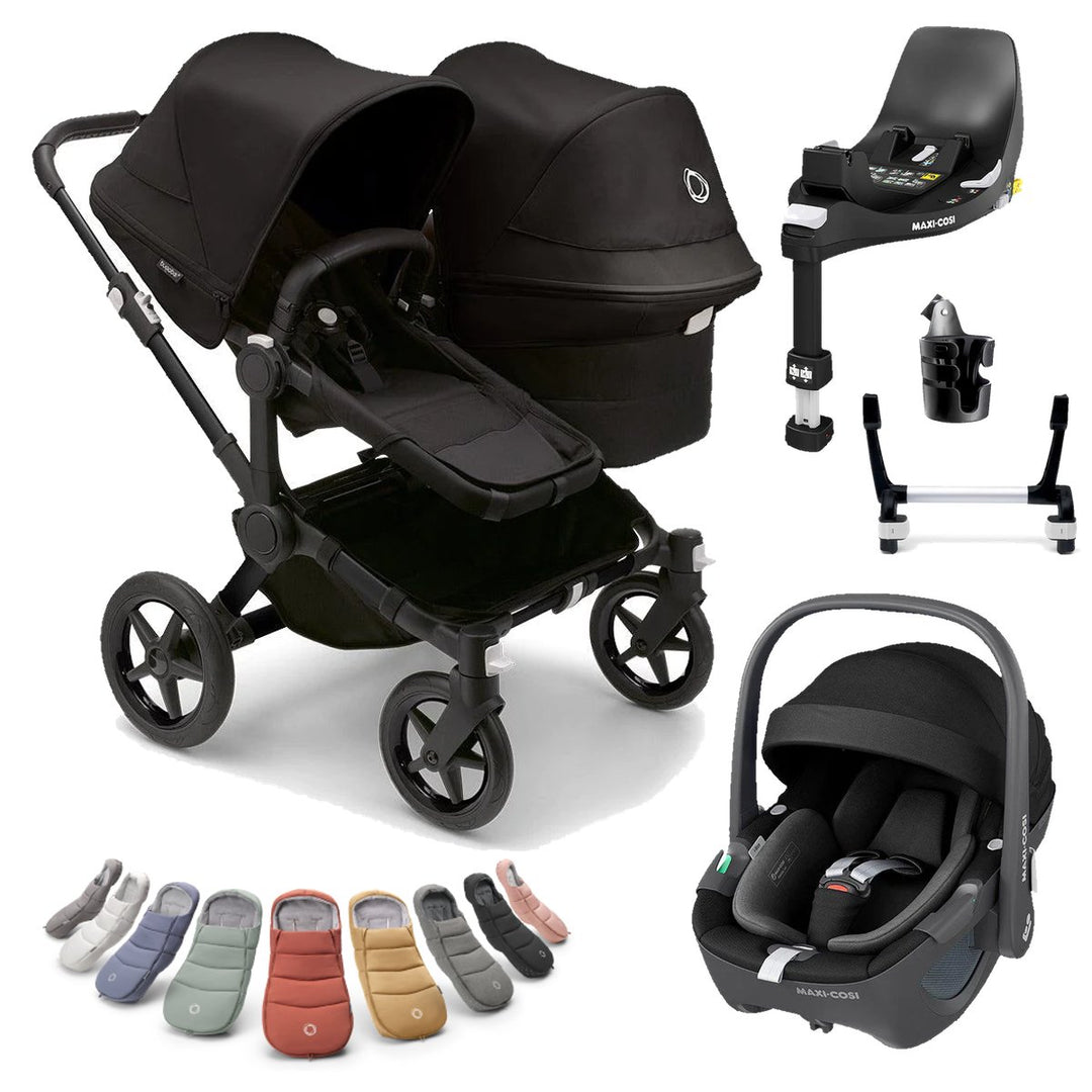 Bugaboo Donkey 5 Duo + Maxi-Cosi Pebble 360 Deluxe Bundle - Midnight Black - Pramsy