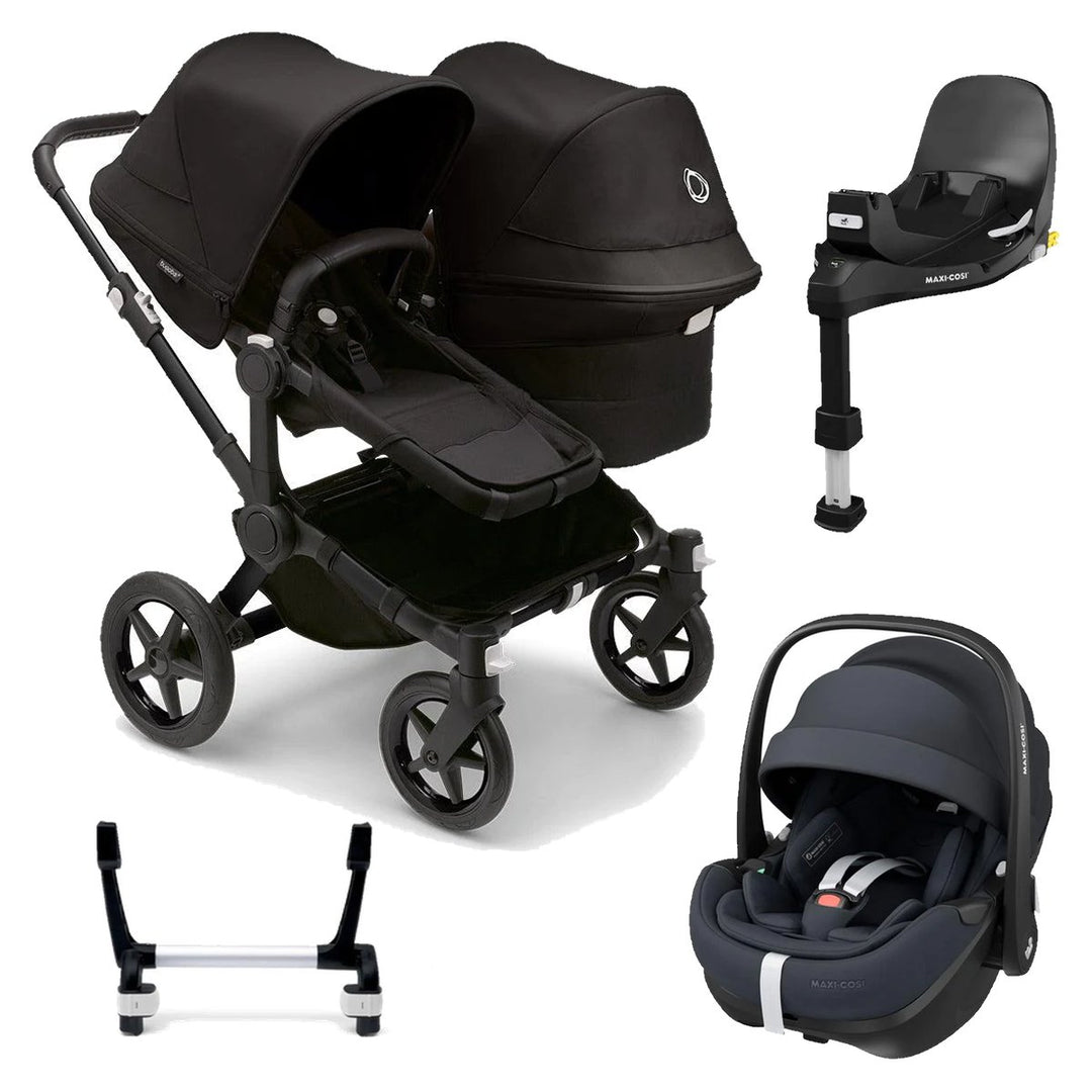Bugaboo Donkey 5 Duo + Maxi-Cosi Pebble 360 Pro Complete Bundle - Midnight Black - Pramsy