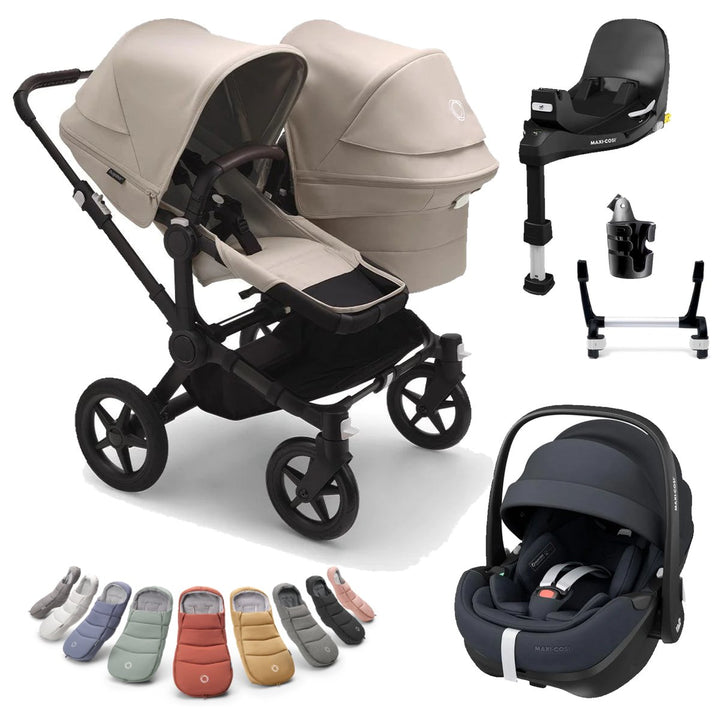 Bugaboo Donkey 5 Duo + Maxi-Cosi Pebble 360 Pro Deluxe Bundle - Desert Taupe - Pramsy