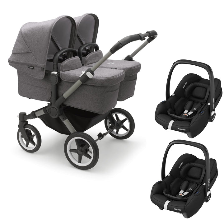 Bugaboo Donkey 5 Twin Grey Melange + 2 FREE Maxi-Cosi CabrioFix i-Size - Pramsy