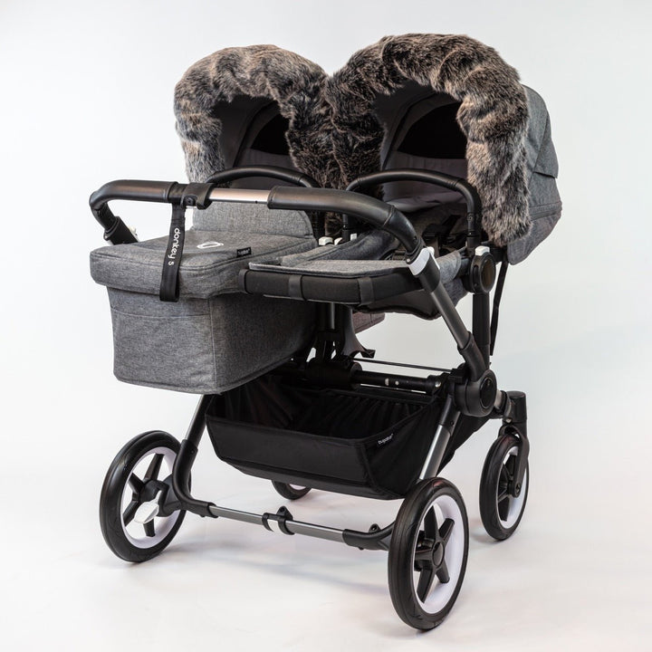 Pramsy Deluxe Faux Fur Trim for Canopies - Black Wolf