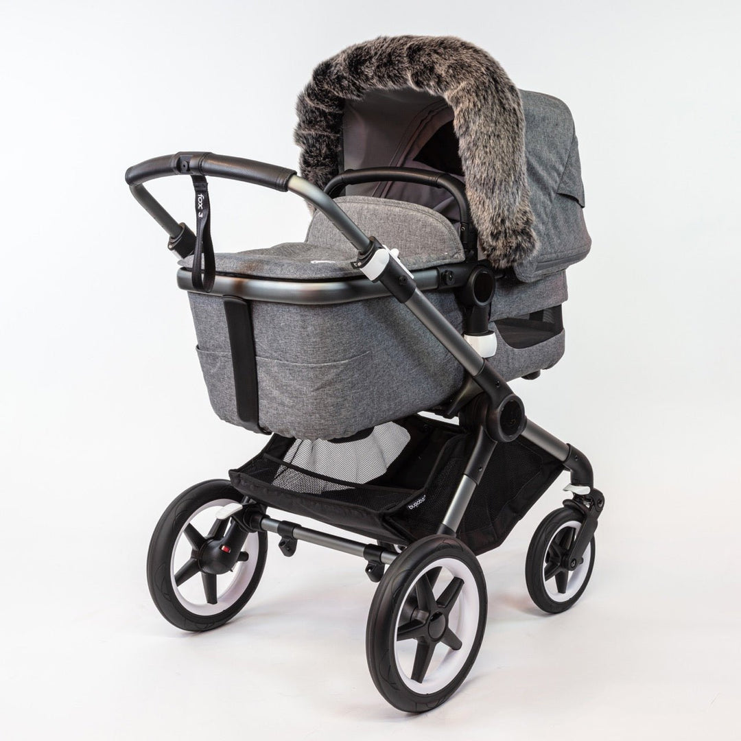 Pramsy Deluxe Faux Fur Trim for Canopies - Black Wolf