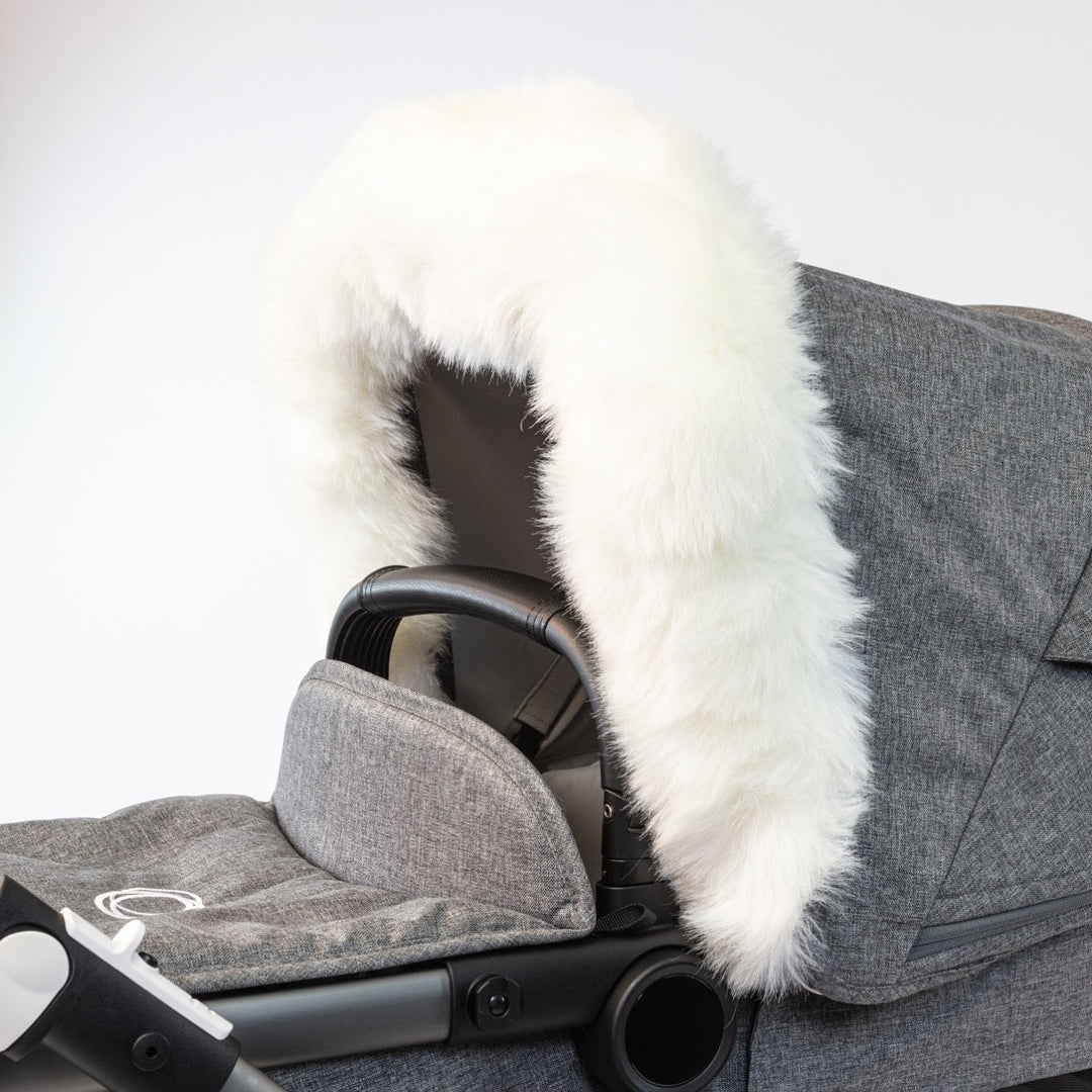 Pramsy Deluxe Faux Fur Trim for Canopies - Polar Bear White