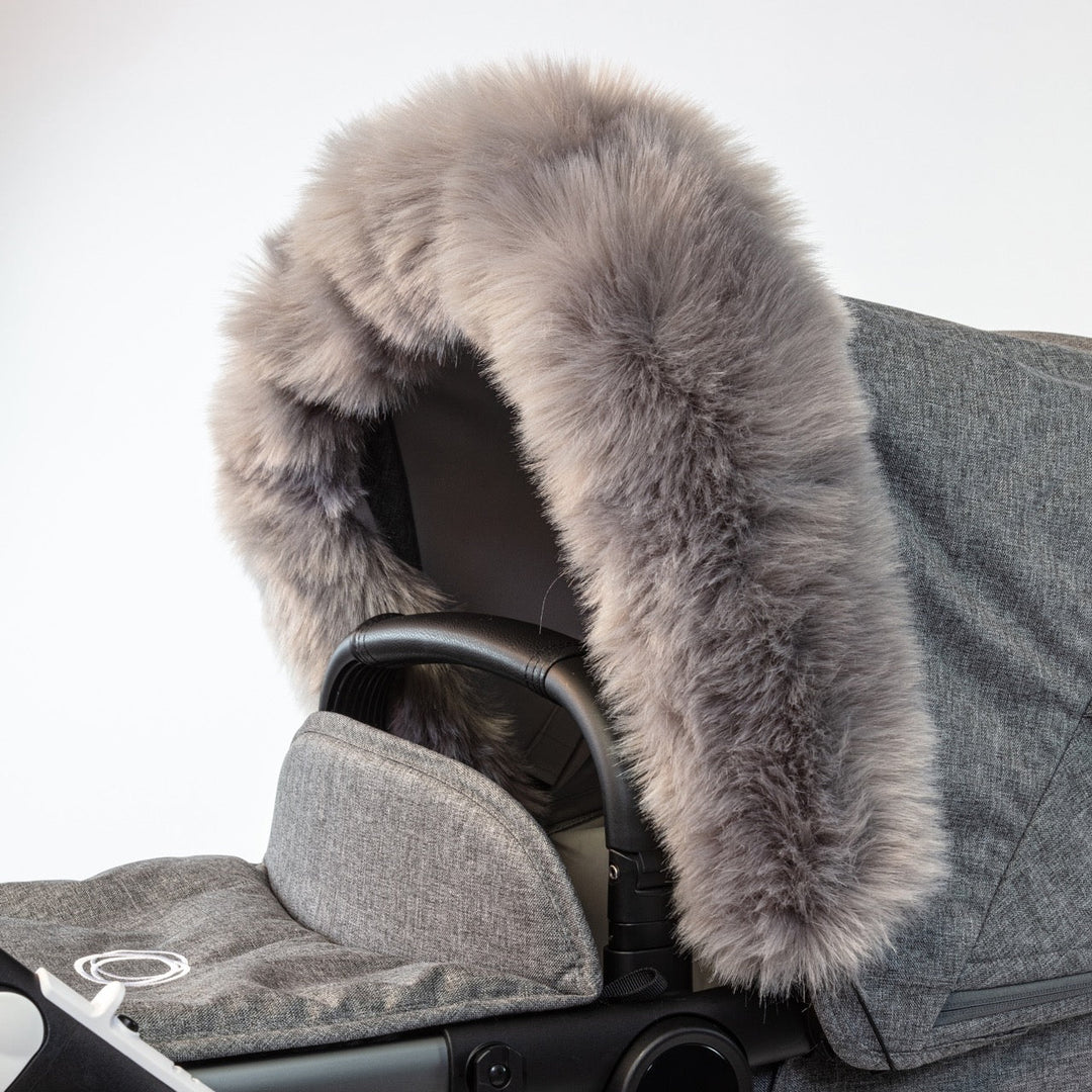 Pramsy Deluxe Faux Fur Trim for Canopies - Soft Grey