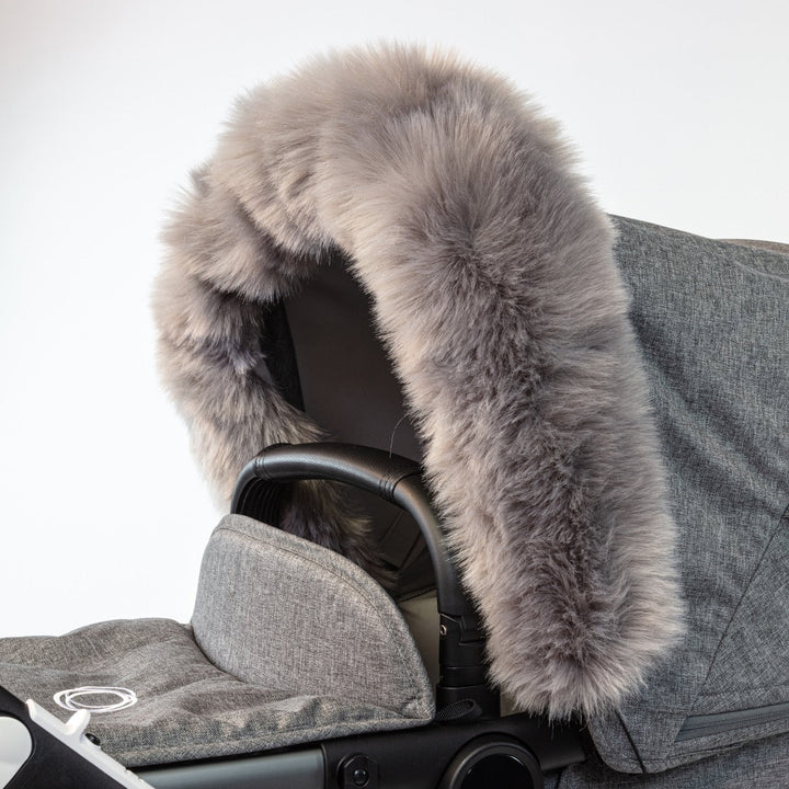 Pramsy Deluxe Faux Fur Trim for Canopies - Soft Grey