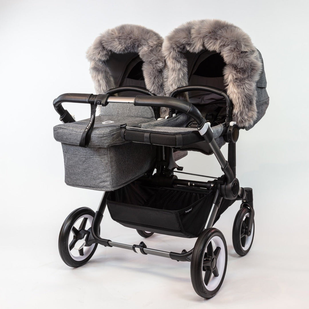 Pramsy Deluxe Faux Fur Trim for Canopies - Soft Grey