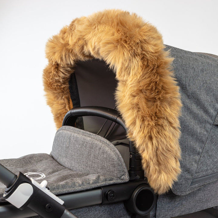 Pramsy Deluxe Faux Fur Trim for Canopies - Tan