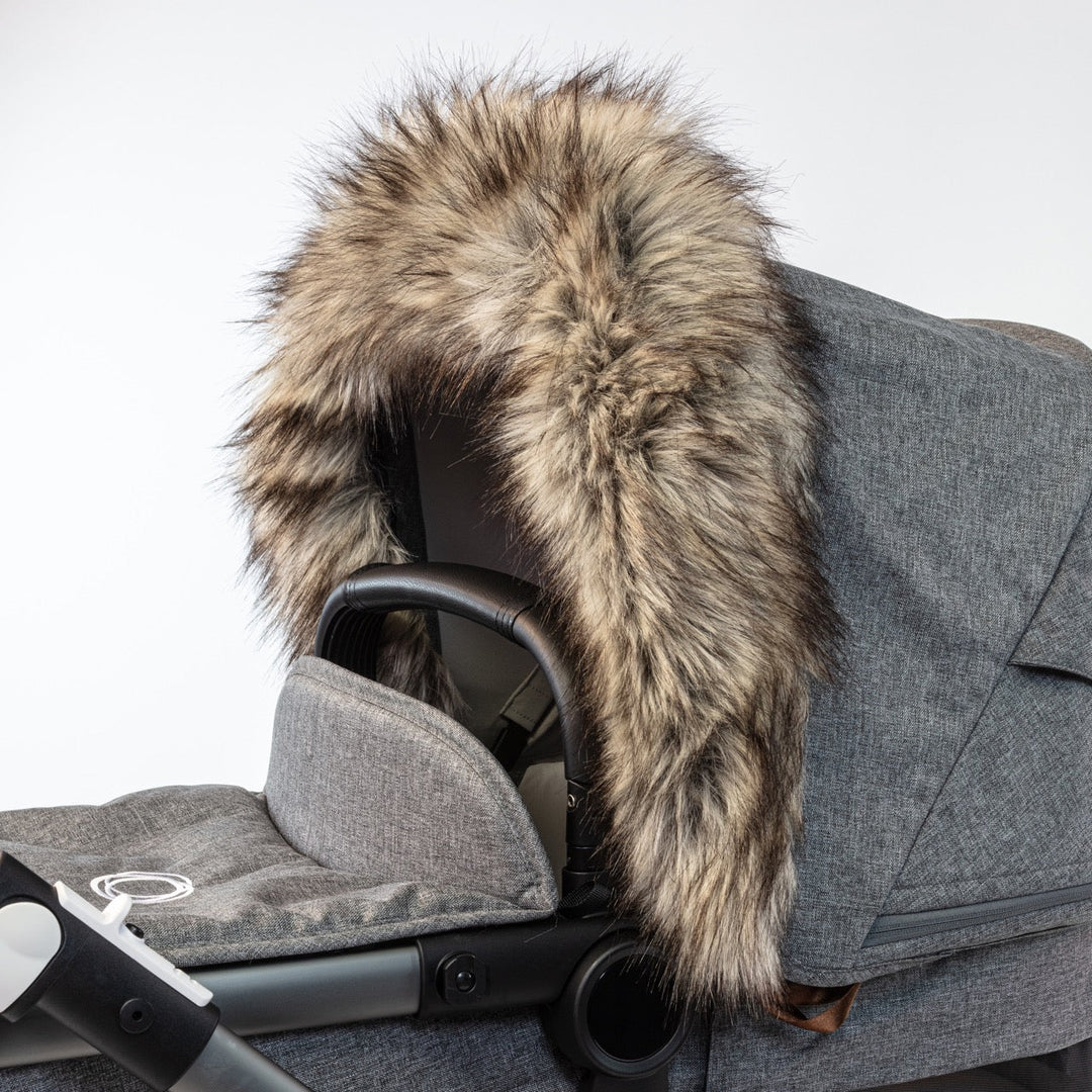 Pramsy Faux Fur Trim for Canopies - Biscuit