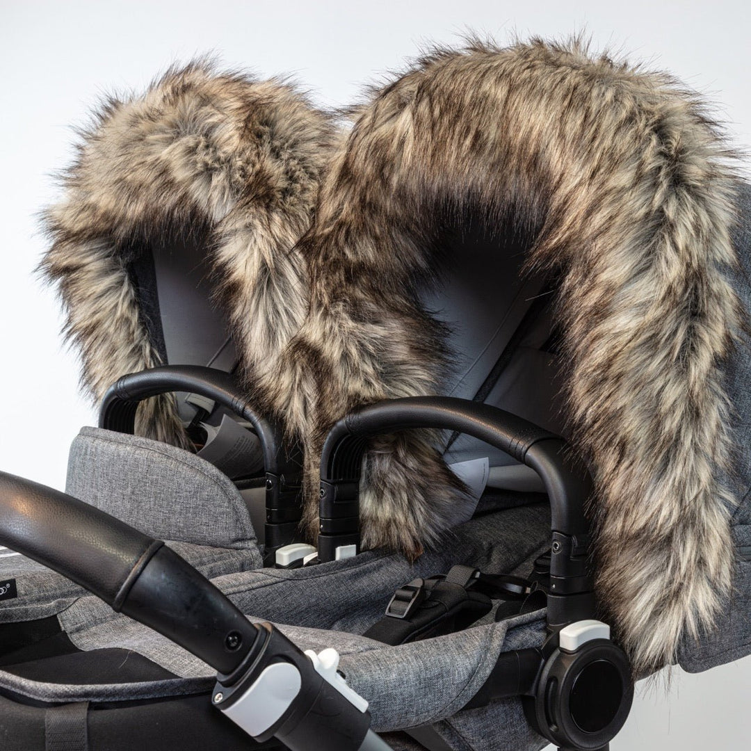 Pramsy Faux Fur Trim for Canopies - Biscuit