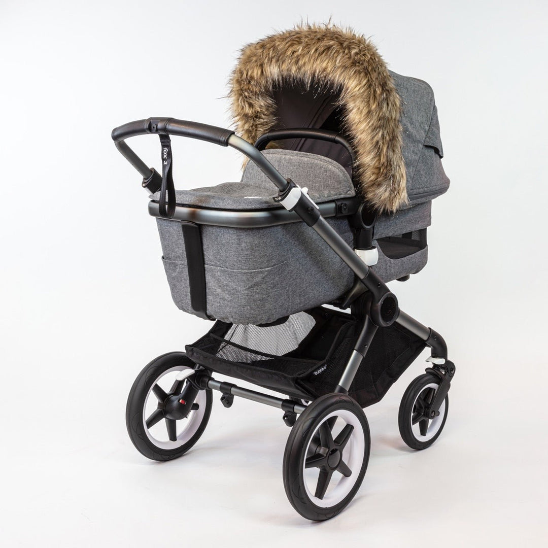 Pramsy Faux Fur Trim for Canopies - Silver Sparkle Brownie