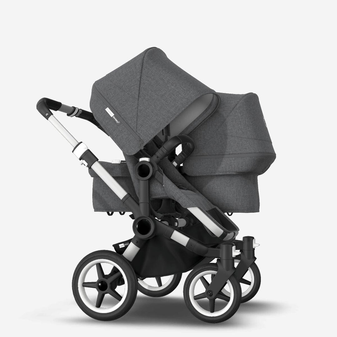 Refurbished Bugaboo Donkey 3 Twin - Grey Melange and Silver Chassis