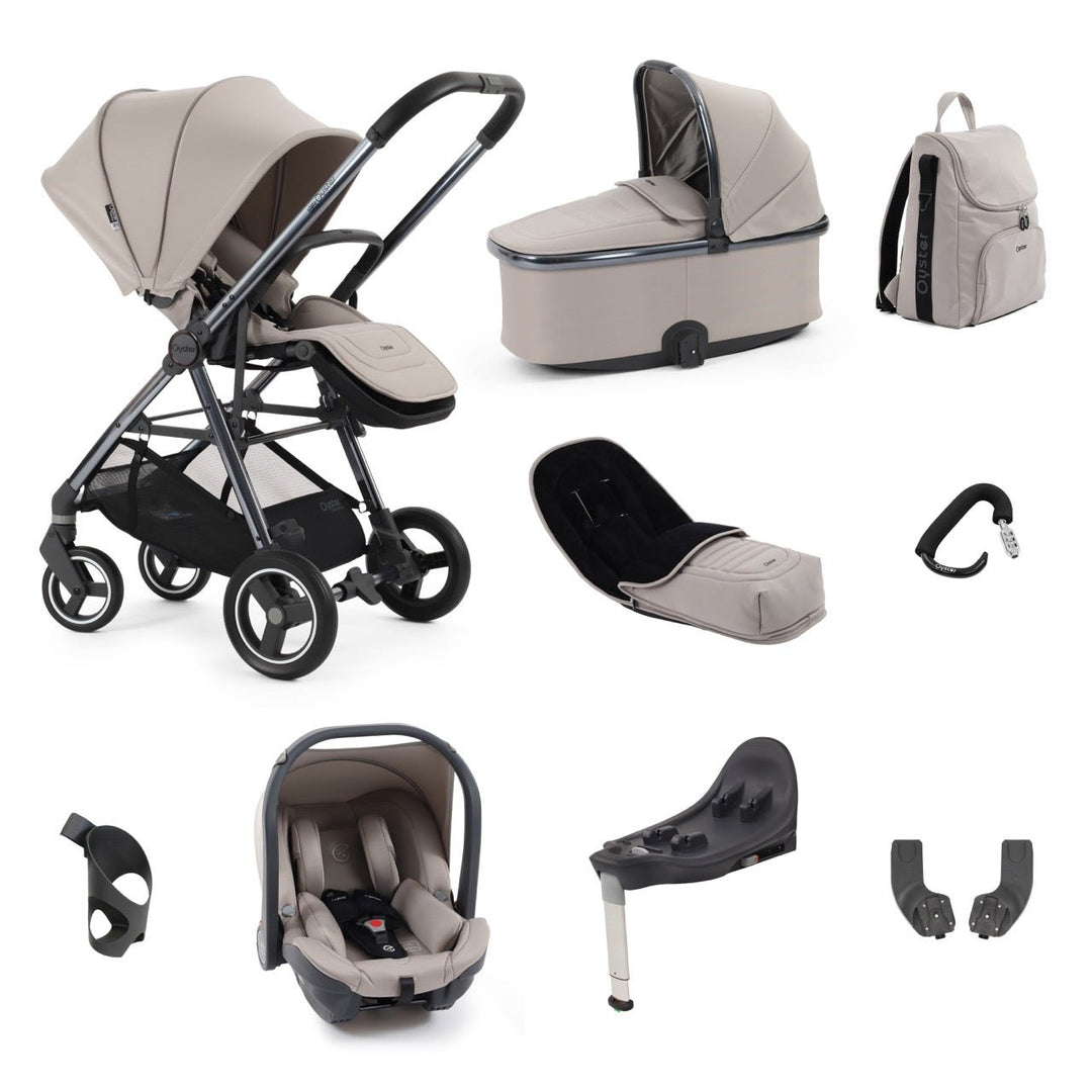 BabyStyle Oyster Gravity+ 9 Piece Package - Stone - Pramsy