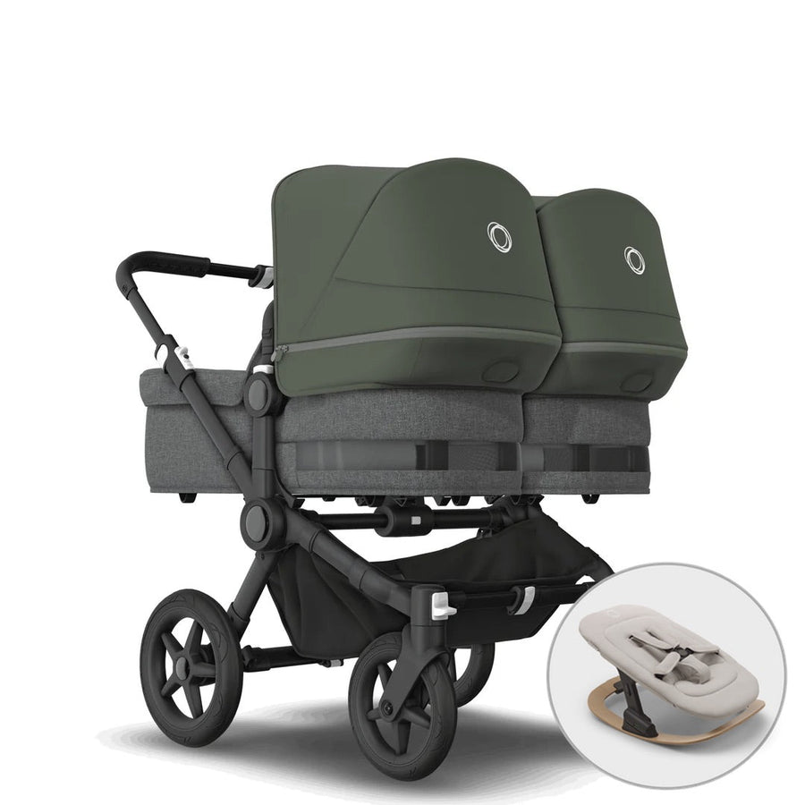 Bugaboo Donkey 5 Twin + FREE Newborn Rocker - Forest Green - Pramsy