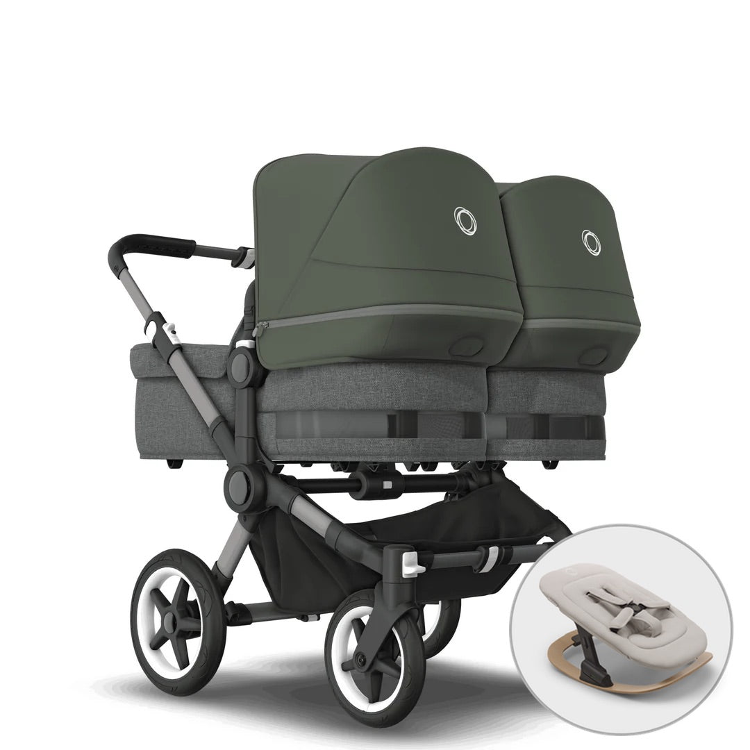 Bugaboo Donkey 5 Twin + FREE Newborn Rocker - Forest Green - Pramsy