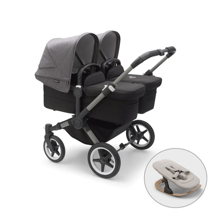 Bugaboo Donkey 5 Twin + FREE Newborn Rocker - Grey Melange - Pramsy