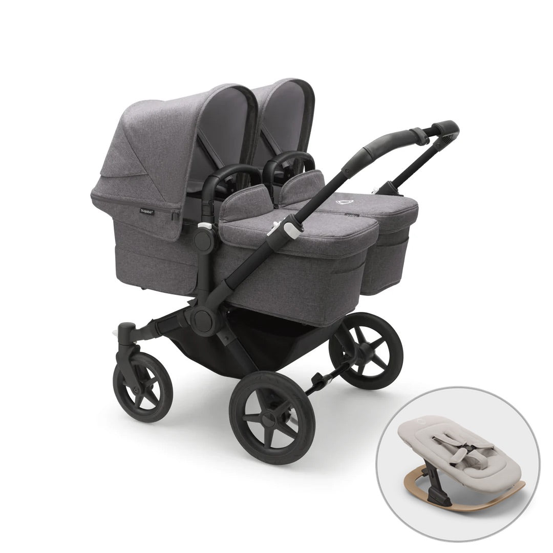 Bugaboo Donkey 5 Twin + FREE Newborn Rocker - Grey Melange - Pramsy