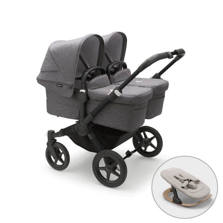 Bugaboo Donkey 5 Twin + FREE Newborn Rocker - Grey Melange - Pramsy