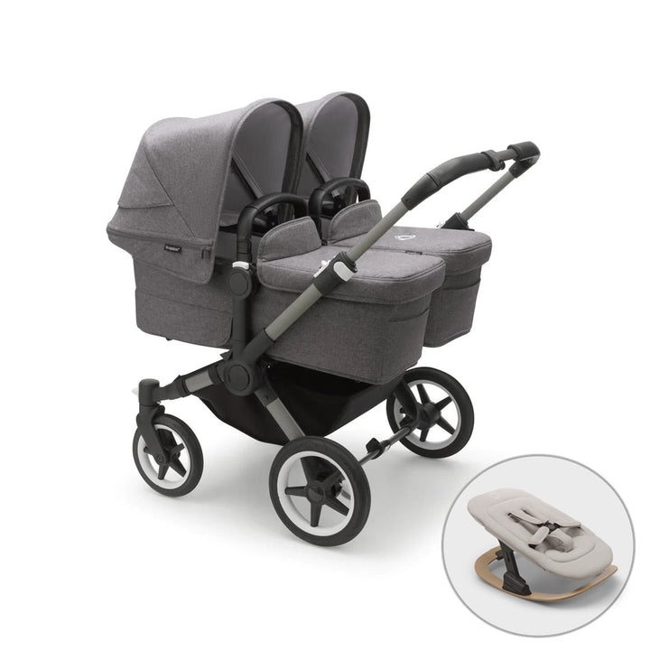 Bugaboo Donkey 5 Twin + FREE Newborn Rocker - Grey Melange - Pramsy