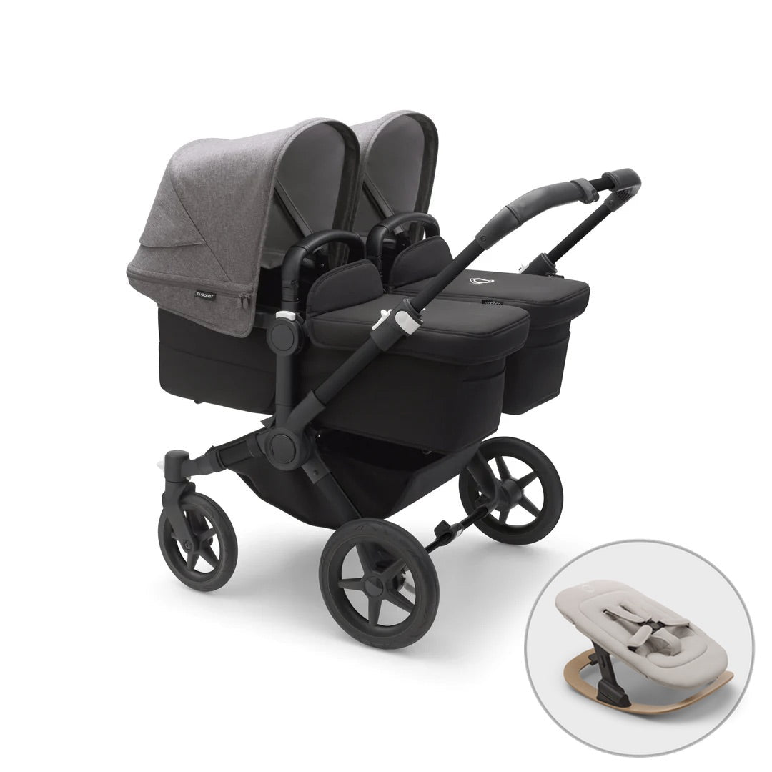 Bugaboo Donkey 5 Twin + FREE Newborn Rocker - Grey Melange - Pramsy