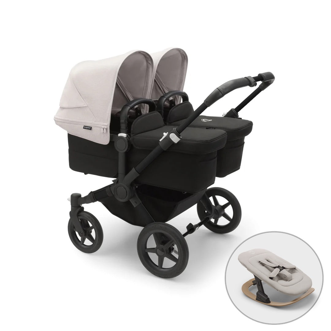 Bugaboo Donkey 5 Twin + FREE Newborn Rocker - Misty White - Pramsy