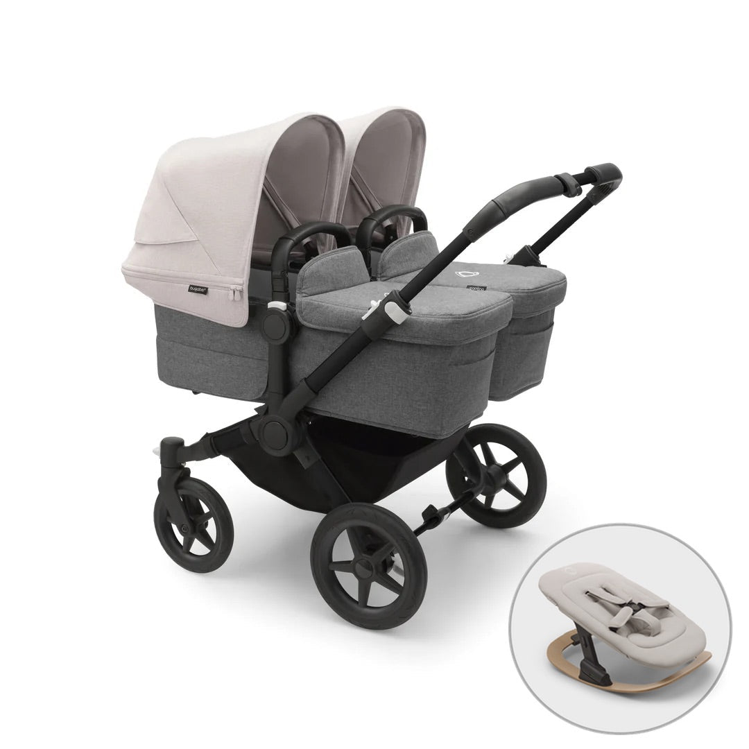 Bugaboo Donkey 5 Twin + FREE Newborn Rocker - Misty White - Pramsy
